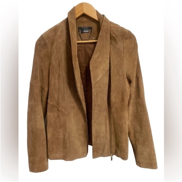 Original Scoop NYC Suede Leather Brown Jacket Size S - Picture 1 of 5